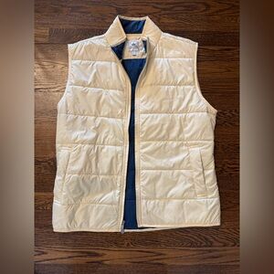 Peter Millar Cream Quilted Puffer Vest with Navy Lining